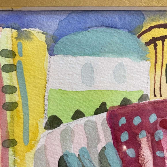 Original Watercolor painting of A Greek Vineyard 7”x5” Matted Hand Painted - Picture 7 of 13